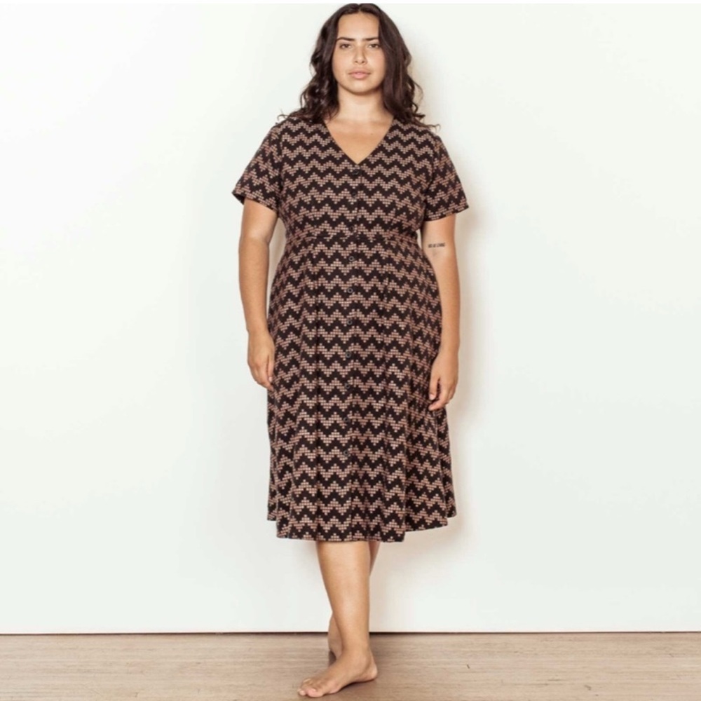 Ace & Jig Greta Dress Black Herringbone XS